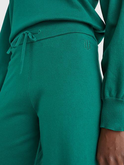 Tommy Hilfiger Drawstring Waist Wide Leg Ženske Hlače Zelena | TH325FOP