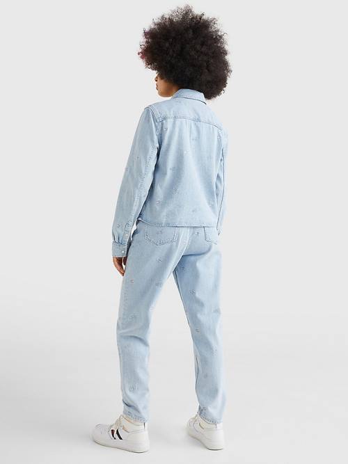 Tommy Hilfiger Embroidery Cropped Denim Ženske Srajce Denim | TH527QXM