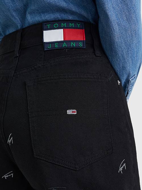 Tommy Hilfiger Embroidery Denim Mom Ženske Kratke Hlače Denim | TH108AUE