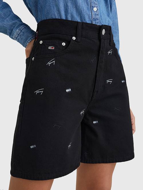 Tommy Hilfiger Embroidery Denim Mom Ženske Kratke Hlače Denim | TH108AUE