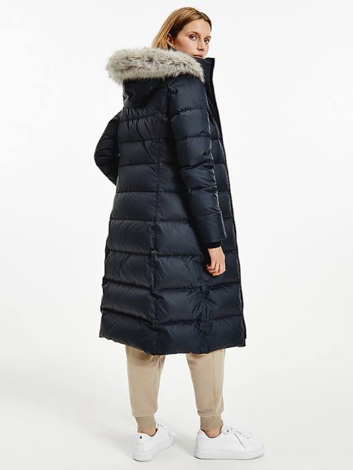 Tommy Hilfiger Essential Down-Filled Maxi Coat Ženske Jakne Črna | TH687JPG
