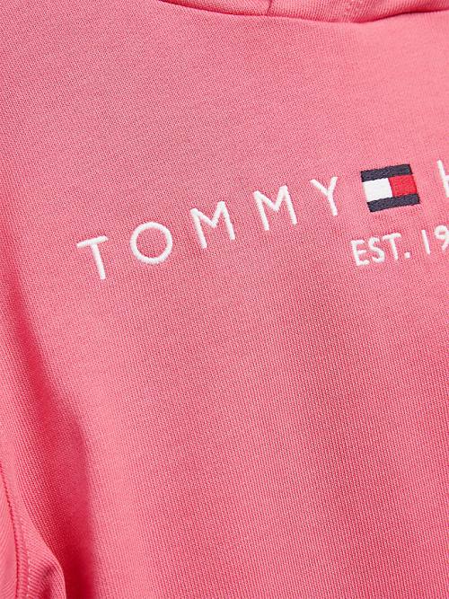 Tommy Hilfiger Essential Logo Dekleta Pulover s kapuco Rdeča | TH374YQH