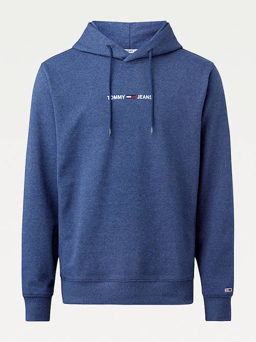 Tommy Hilfiger Essential Logo Moški Pulover s kapuco Modra | TH863WEJ