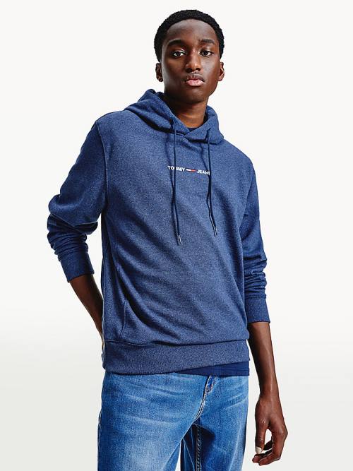 Tommy Hilfiger Essential Logo Moški Pulover s kapuco Modra | TH863WEJ