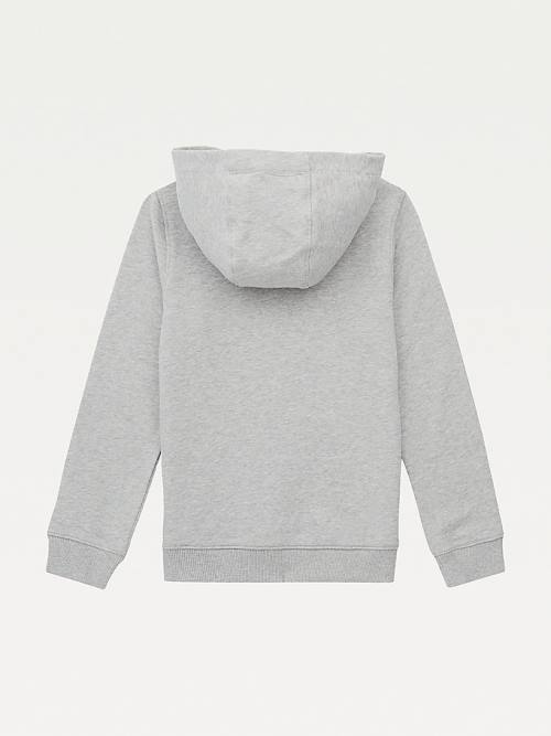 Tommy Hilfiger Essential Logo Organic Cotton Fantje Pulover s kapuco Siva | TH372UEW
