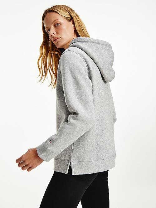 Tommy Hilfiger Essential Logo Ženske Pulover s kapuco Siva | TH431TVS