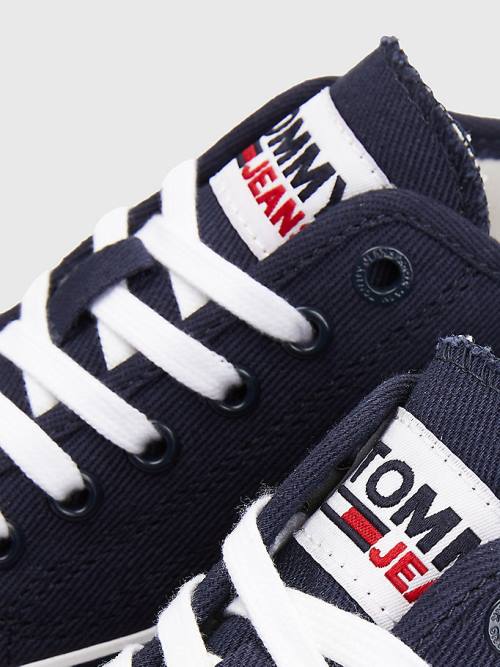 Tommy Hilfiger Essential Low-Top Canvas Ženske Superge Modra | TH847AOG