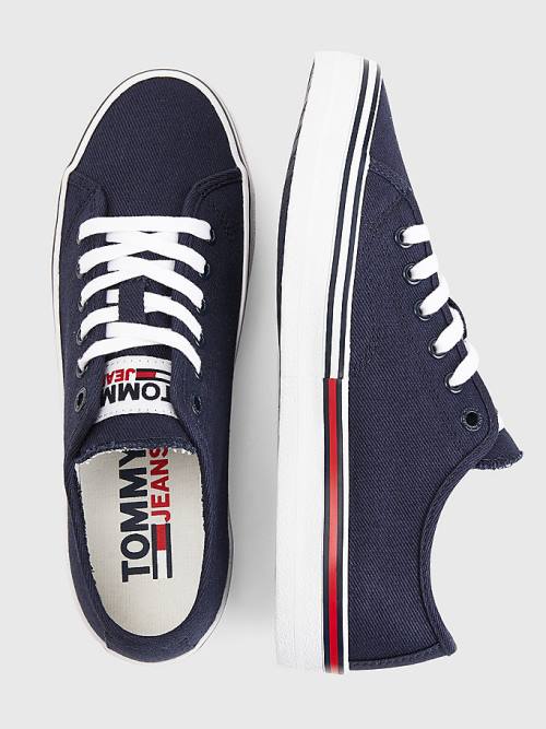 Tommy Hilfiger Essential Low-Top Canvas Ženske Superge Modra | TH847AOG