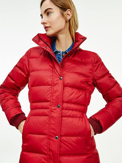 Tommy Hilfiger Essential Monogram Down-Filled Ženske Jakne Rdeča | TH605CRA