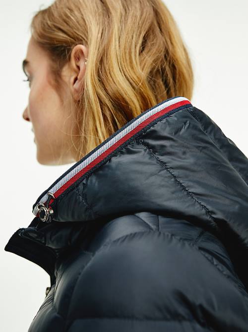 Tommy Hilfiger Essential Removable Hood Down Ženske Jakne Črna | TH398EXR