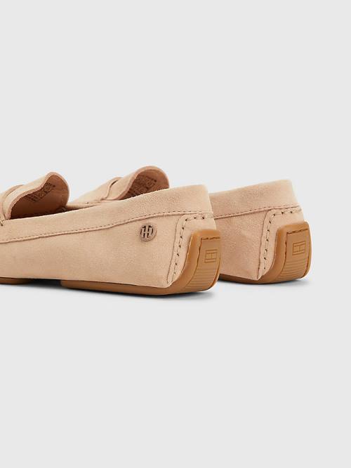 Tommy Hilfiger Essential Suede Moccasins Ženske Loafers Bež | TH675VXE