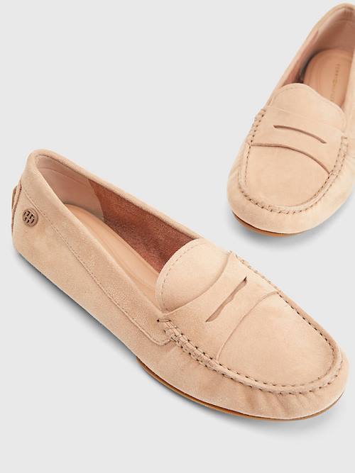 Tommy Hilfiger Essential Suede Moccasins Ženske Loafers Bež | TH675VXE