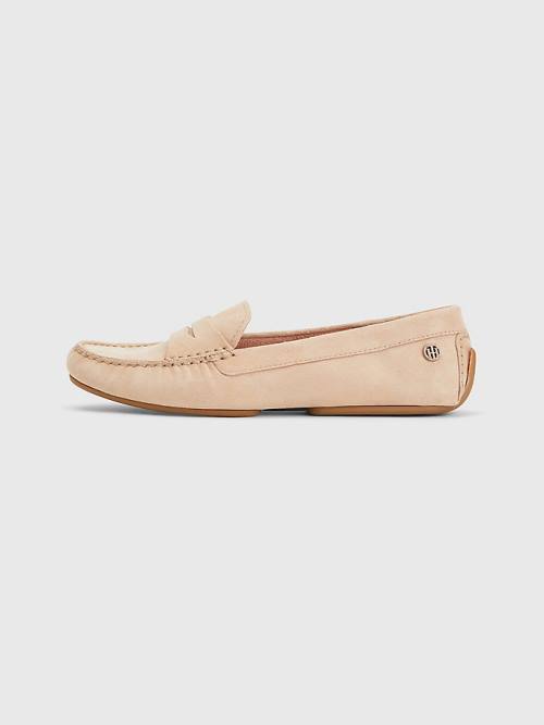 Tommy Hilfiger Essential Suede Moccasins Ženske Loafers Bež | TH675VXE