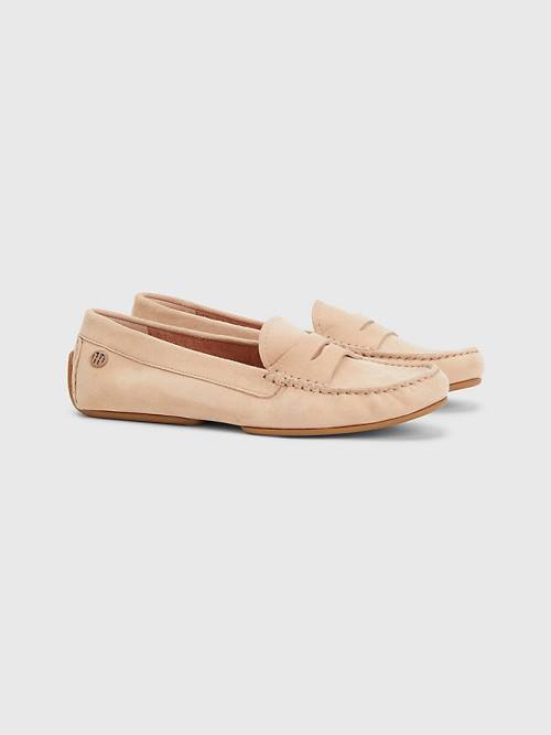 Tommy Hilfiger Essential Suede Moccasins Ženske Loafers Bež | TH675VXE