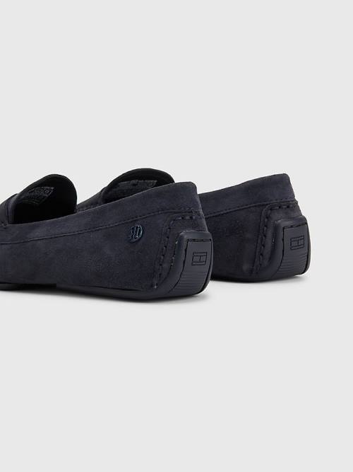 Tommy Hilfiger Essential Suede Moccasins Ženske Loafers Modra | TH832CNW