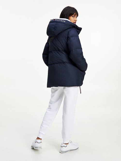 Tommy Hilfiger Essential TH Protect Padded Logo Coat Ženske Jakne Modra | TH124ETO
