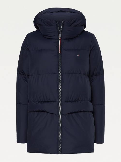 Tommy Hilfiger Essential TH Protect Padded Logo Coat Ženske Jakne Modra | TH124ETO