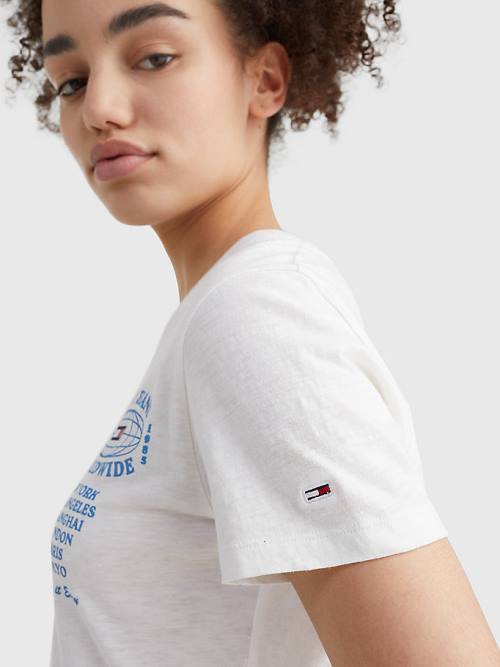 Tommy Hilfiger Expedition Logo Ženske Majice Bela | TH145NIL