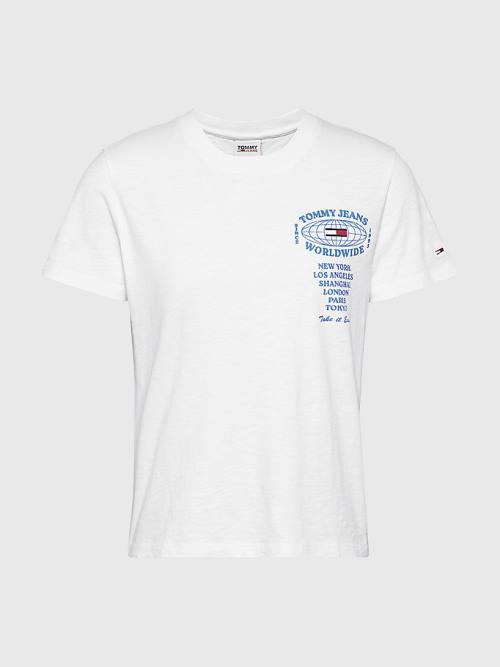 Tommy Hilfiger Expedition Logo Ženske Majice Bela | TH145NIL