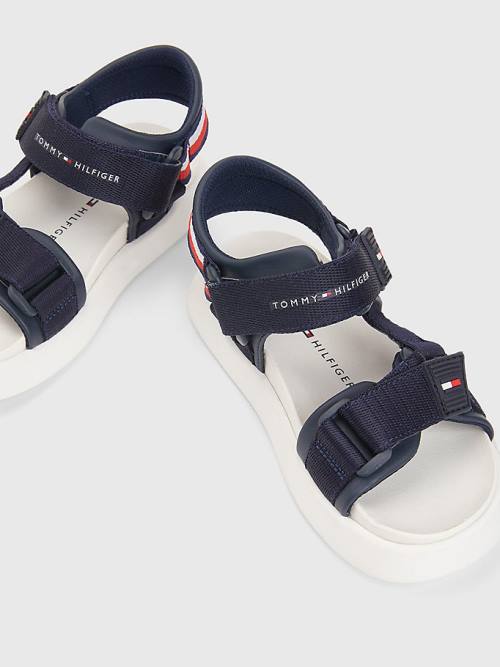 Tommy Hilfiger Fabric Strap Fantje Sandali Modra | TH560SOT