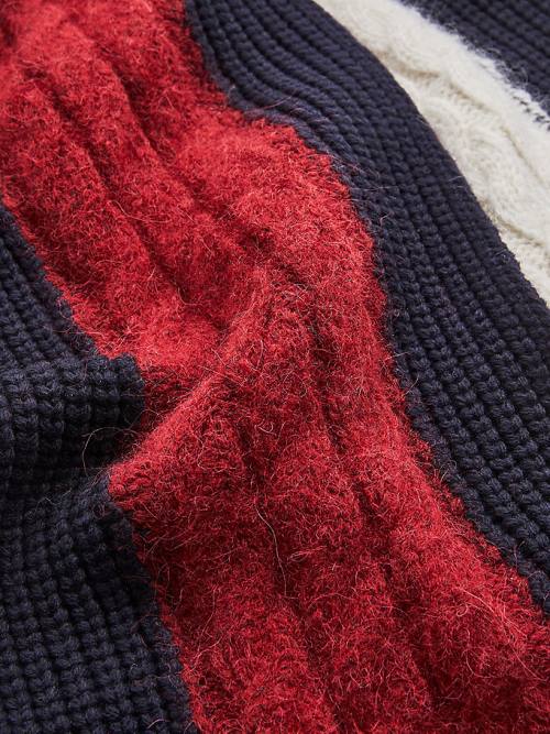 Tommy Hilfiger Flag Icon Colour-Blocked Ženske Šal Modra | TH625IJK