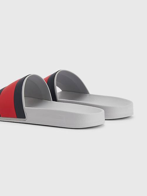 Tommy Hilfiger Flag Pool Slides Moški Sandali Siva | TH407SVN