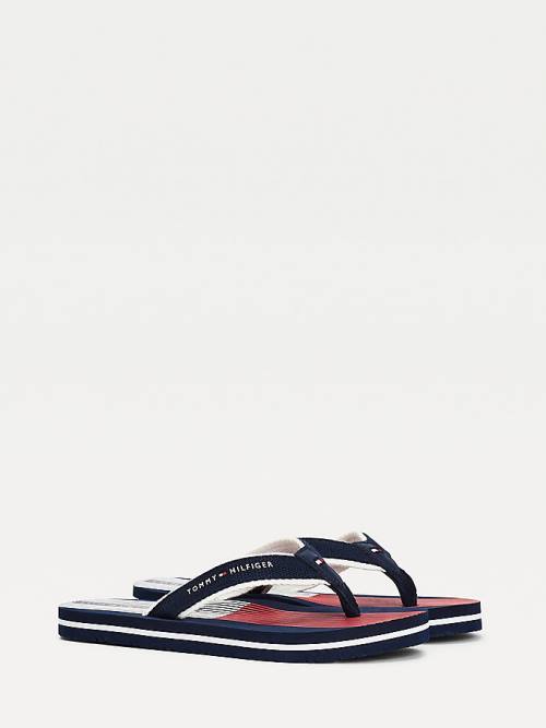 Tommy Hilfiger Flag Print Flip Flops Fantje Sandali Modra | TH570VGB