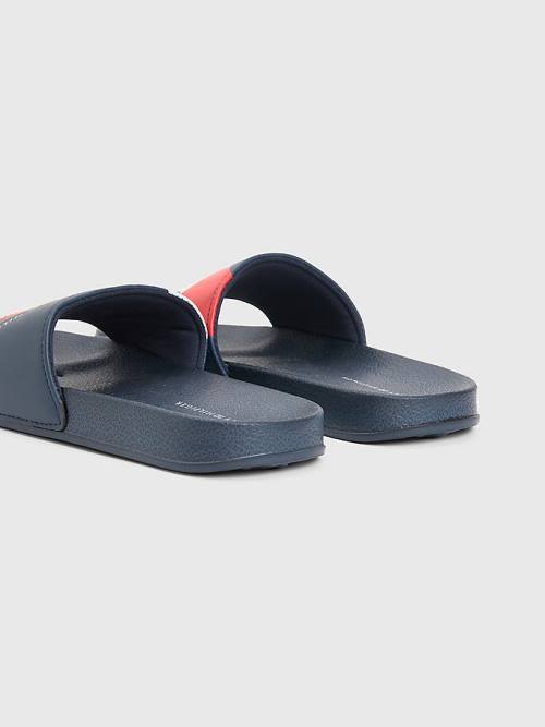 Tommy Hilfiger Flag Print Pool Slides Fantje Sandali Modra | TH027UIR