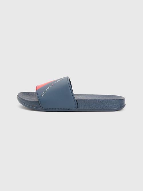 Tommy Hilfiger Flag Print Pool Slides Fantje Sandali Modra | TH027UIR
