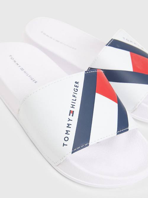 Tommy Hilfiger Flag Print Pool Slides Fantje Sandali Bela | TH385DCF