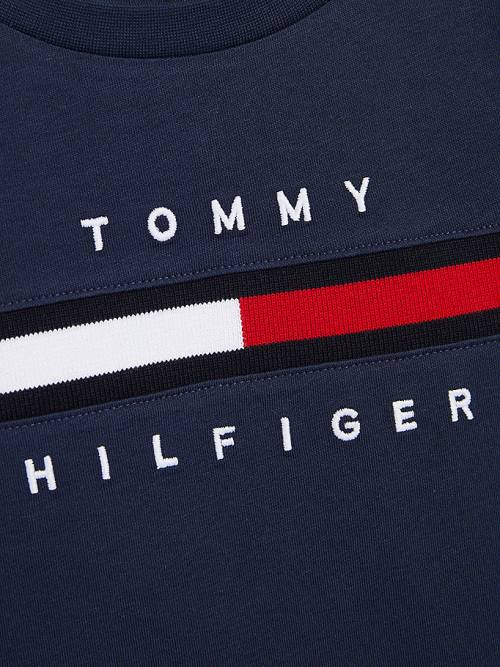 Tommy Hilfiger Flag Rib Insert Fantje Majice Modra | TH960IFW