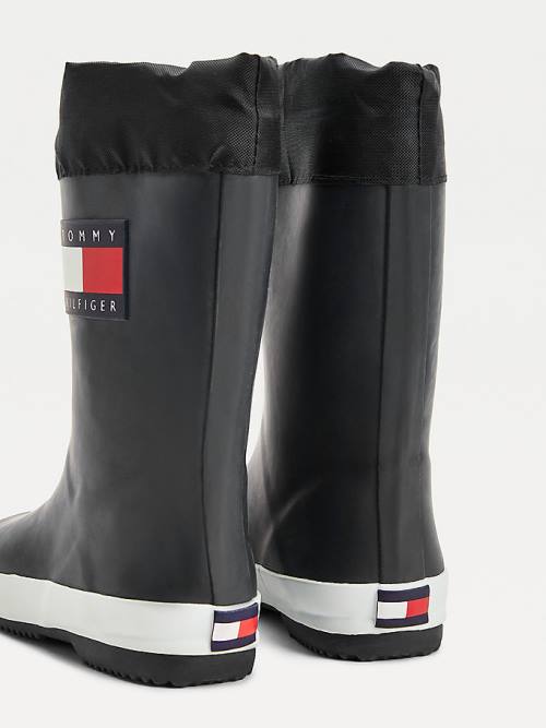 Tommy Hilfiger Flag Toggle Rain Fantje Škornji Črna | TH321JMB
