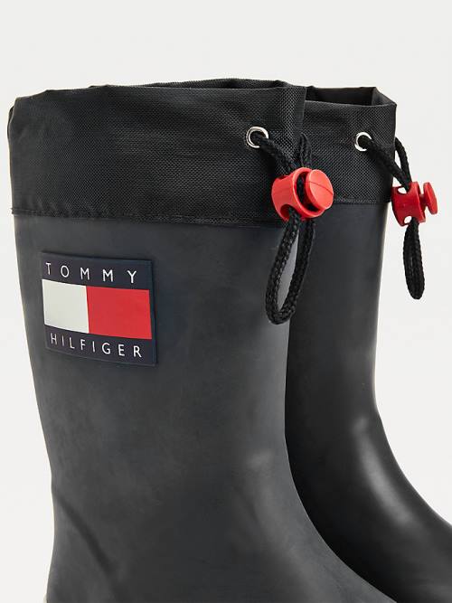 Tommy Hilfiger Flag Toggle Rain Fantje Škornji Črna | TH321JMB