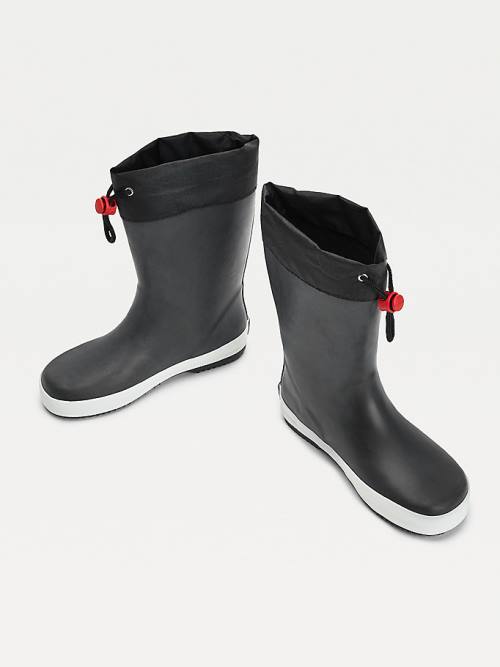 Tommy Hilfiger Flag Toggle Rain Fantje Škornji Črna | TH321JMB