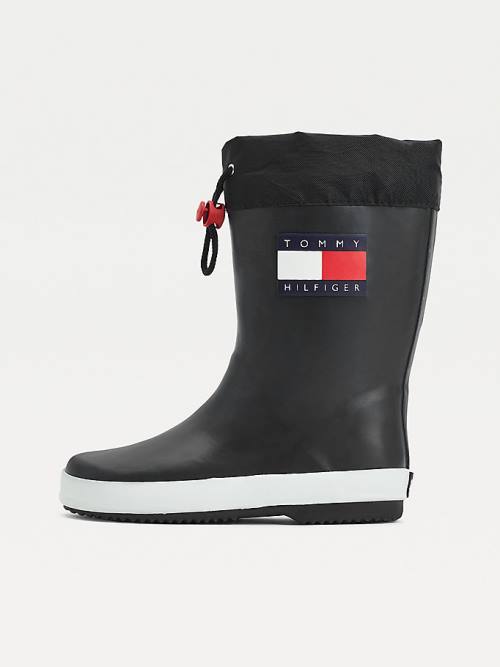 Tommy Hilfiger Flag Toggle Rain Fantje Škornji Črna | TH321JMB