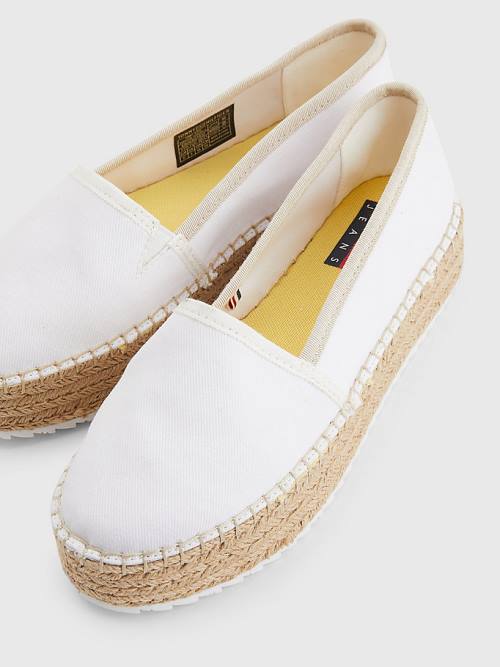 Tommy Hilfiger Flatform Espadrilles Ženske Loafers Bela | TH824EXH