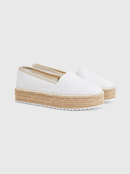 Tommy Hilfiger Flatform Espadrilles Ženske Loafers Bela | TH824EXH