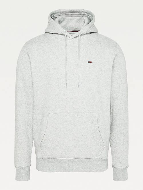 Tommy Hilfiger Fleece Flag Patch Moški Pulover s kapuco Siva | TH371ZNA