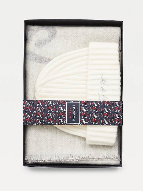 Tommy Hilfiger Fresh Scarf And Beanie Gift Set Ženske Kapa Siva | TH254LUR