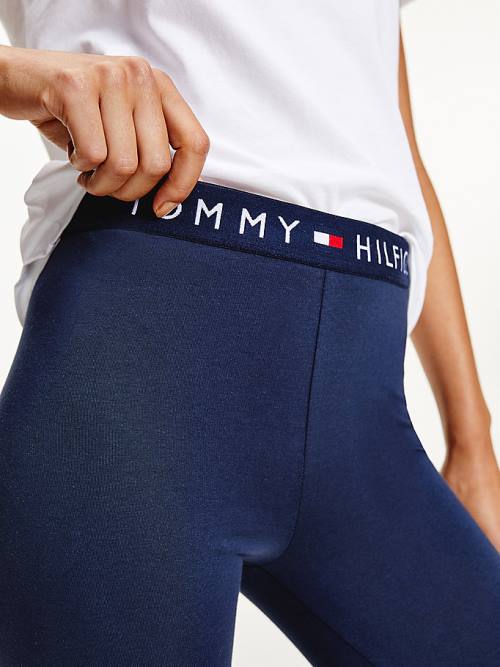 Tommy Hilfiger Full Length Logo Ženske Pajkice Modra | TH759COK