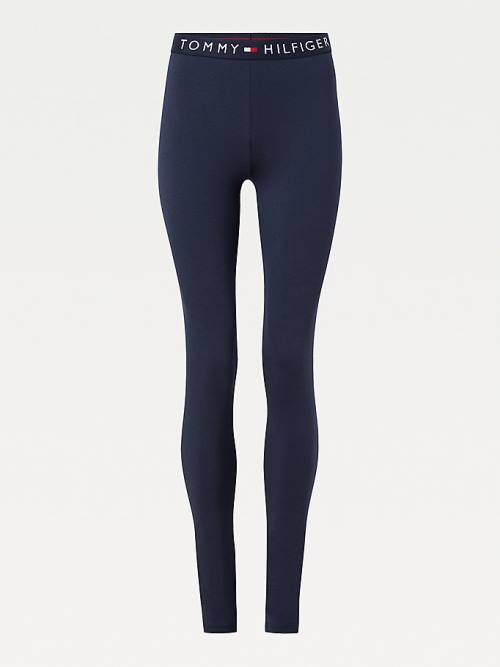 Tommy Hilfiger Full Length Logo Ženske Pajkice Modra | TH759COK