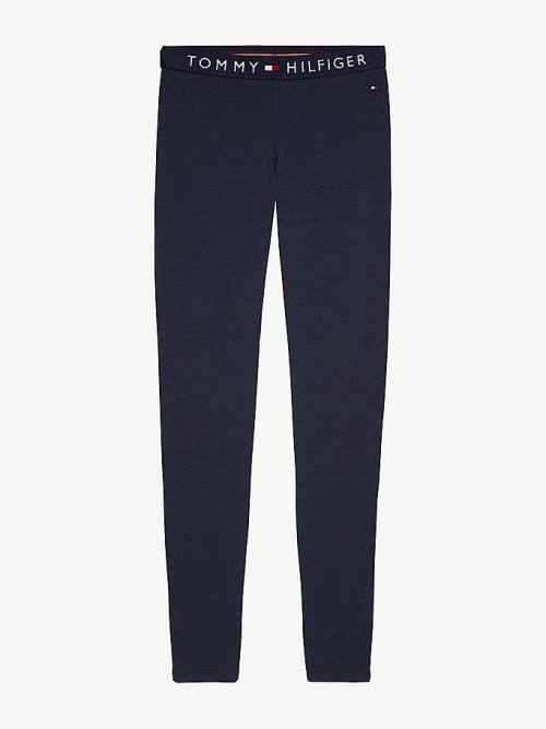 Tommy Hilfiger Full Length Logo Ženske Pajkice Modra | TH759COK