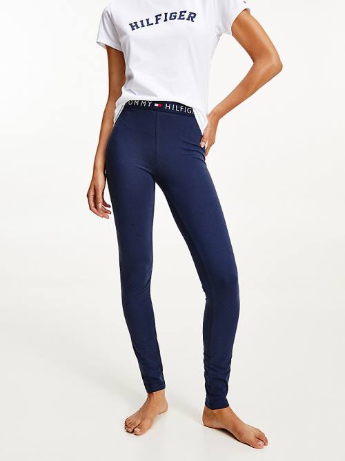 Tommy Hilfiger Full Length Logo Ženske Pajkice Modra | TH759COK