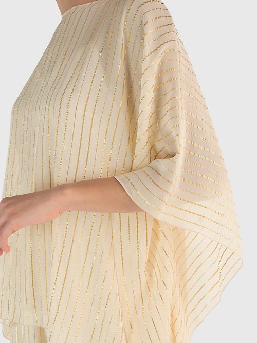 Tommy Hilfiger Gold Stripe Jumpsuit Ženske Obleke Bela | TH951IEL