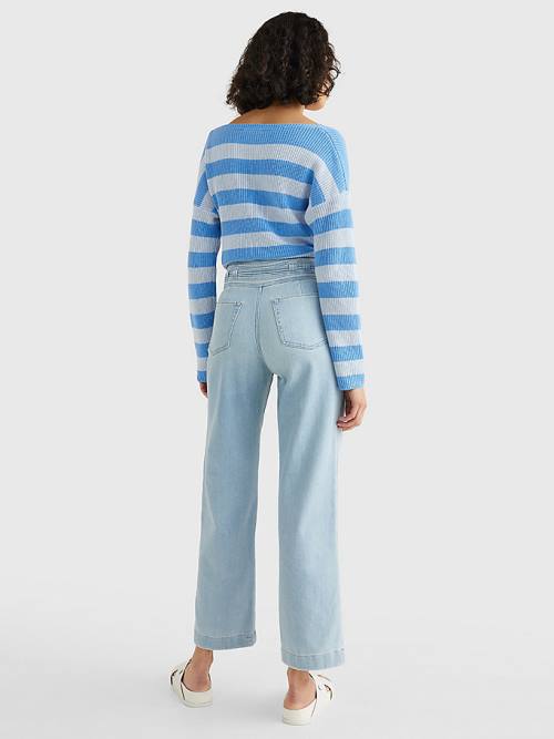 Tommy Hilfiger High Rise Relaxed Straight Belted Ženske Kavbojke Denim | TH709WHP
