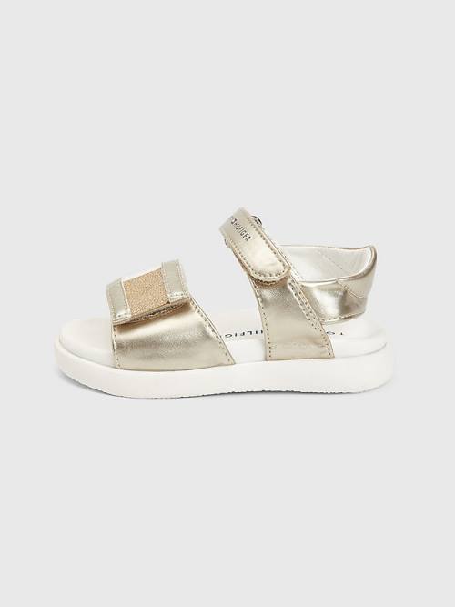 Tommy Hilfiger High Shine Glitter Flag Dekleta Sandali Zlato | TH172QLA