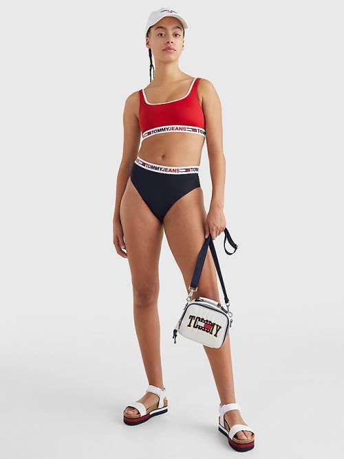 Tommy Hilfiger High Waist Cheeky Bikini Bottoms Ženske Kopalke Modra | TH089IXV