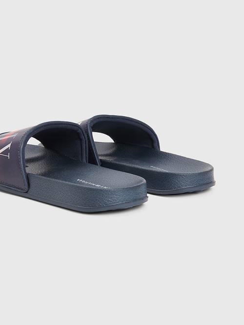 Tommy Hilfiger Holographic Logo Pool Slides Fantje Sandali Modra | TH124FWR