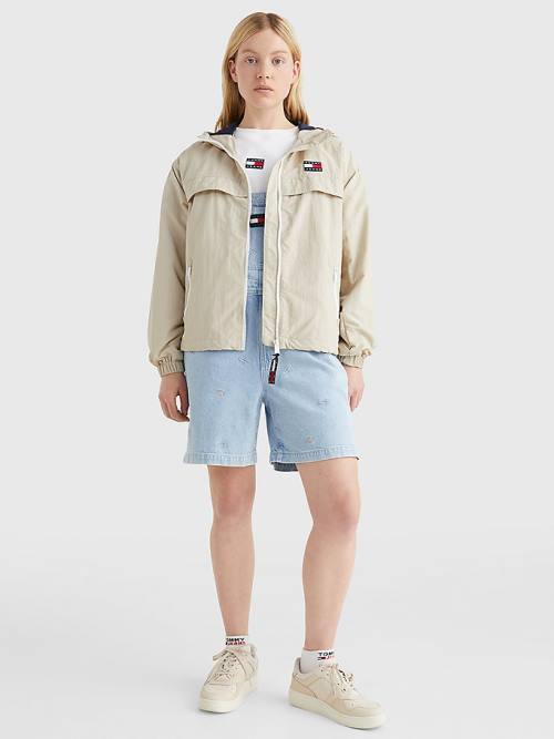 Tommy Hilfiger Hooded Chicago Windbreaker Ženske Jakne Bež | TH365WKU