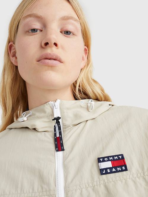 Tommy Hilfiger Hooded Chicago Windbreaker Ženske Jakne Bež | TH365WKU